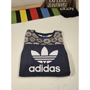 Adidas Girls Sweatshirt Longsleeve Flower Print Size Large Multicolor Crewneck